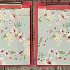 Mini Pink Clipboards with Floral Notepad
