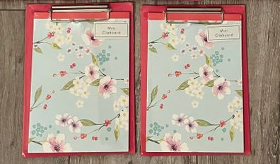Mini Pink Clipboards with Floral Notepad