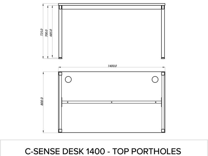 NEW White C-Sense Silver Goalpost leg desk 1400 x 800 mm