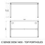 NEW White C-Sense Silver Goalpost leg desk 1400 x 800 mm Image 2
