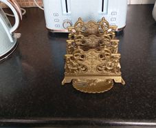 Antique Rococo brass letter holder