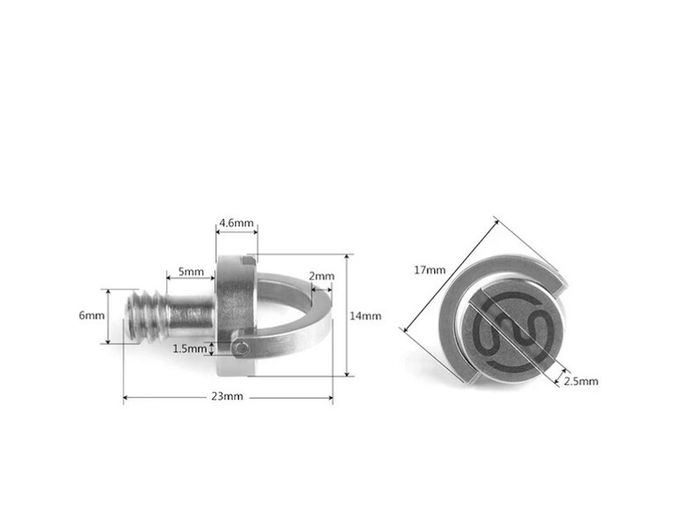 2 x 1/4" Tripod Plate Screws D Ring/Slot QRS-01 Free Post