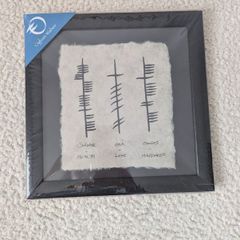Ogham Wishes Framed Print (Health, Love, Happiness)