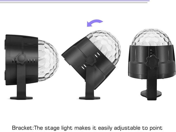 Disco Lights, Gvoo Sound Activated DJ Party Lights Rotating Ball Lights 5W 7 Modes RGB LED Stage Lights with Remote Control for Home Holidays Dance Parties Birthday and Christmas