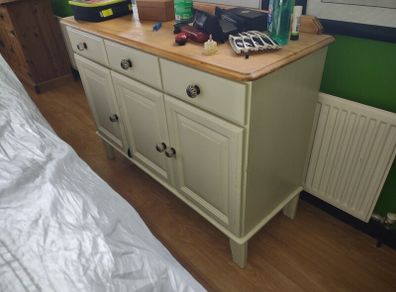 Sideboard Old English White and Timber Top