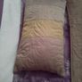 quilted throw & matching cushion. bright green Image 2