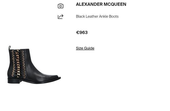 ALEXANDER McQueen Ladies black pointed gold braided chain ankle boots Sz 41 - Fit 8 - 8.5UK - Rrp 943 (New)