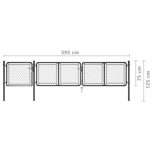 Garden Gate Steel 75x395 cm Anthracite