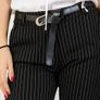 Black fabric trousers with stripes Image 7