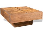 Coffee Table Brown Square Solid Mango Wood