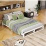 King Size Bed Frame,Metal Platform Low Bed Frame King Size Bed Base with Steel Slats,5ft Floor BedKing Beds,Mattress Foundation,No Box Spring Needed,Noise Free,Easy Assembly,White Image 8