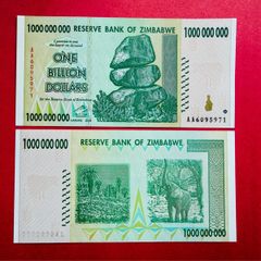 Zimbabwe  1  Billion  Dollars. 2008. VERIFIED UNDER UV LIGHT ( Uncirculated )