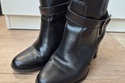 Black leather boots