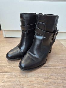 Black leather boots