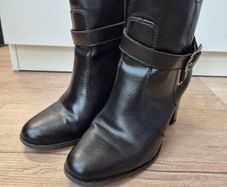 Black leather boots