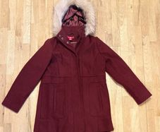 Girls Jacket with Hoodie Red wine (9-10 years)