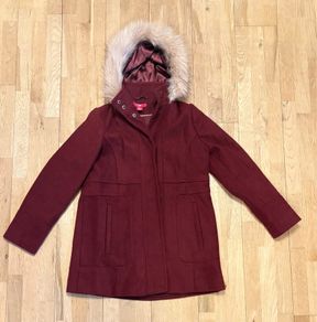 Girls Jacket with Hoodie Red wine (9-10 years)