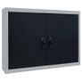 Wall Mounted Tool Cabinet Industrial Style Metal Grey and Black Image 2
