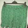 Dunnes Stores Green with White and Pink Flowers Frilly Skirt Image 2