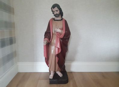 Large Vintage Solid Wood Sculpture Santo