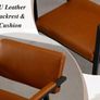 Set of 2 Brown PU Leather Dining Chairs with Armrests Modern Style & Durable Metal Frame Image 3
