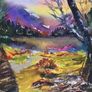 3 rock mountain watercolour Image 2
