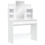 Dressing Table with LED Lights White 96x40x142 cm Image 2