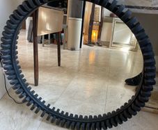 Ex Homesense - Lovely Black Circular Wooden Framed Mirror - Can Deliver