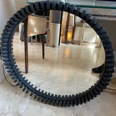 Ex Homesense - Lovely Black Circular Wooden Framed Mirror - Can Deliver