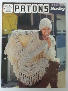 Knitting Pattern - Poncho & Hat - Chunky Yarn