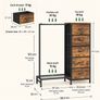 Rustic Brown Clothes Rail with 5 Drawers and Shoe Storage Image 2