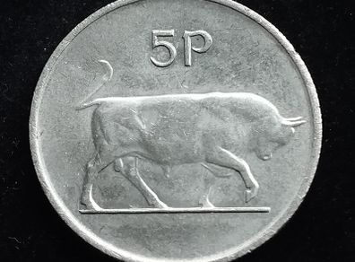 Ireland - 1986 - 5 Pence  - Bull - High Grade - KM.22 - [2018]