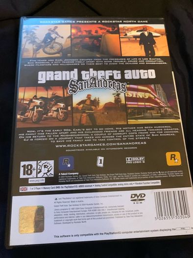 Grand theft auto San Andreas PS2 Game w poster