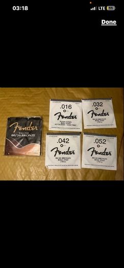 Fender Acoustic Guitar Strings Bronze ball end
