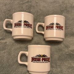 3 Vintage Irish Pride coffee cups by Carrigdhoun Pottery Ireland