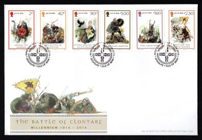 2014 Isle of Man Millennium of the Battle of Clontarf (between King Brian Boru of Ireland and the Norse) Commemorative Stamps First Day Cover (FDC)