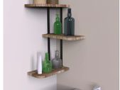 BRAND NEW Rustic Industrial Wood Shelf Wall Mount Corner Rack Display Decor Organizer for Bedroom Kitchen Bathroom