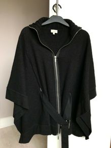 KAREN MILLEN Black Cardigan For Everyday Wear 100% Wool Size 1 UK 8-10