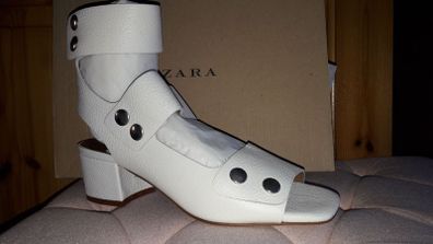 Zara White Sandals Nwt Uk 5