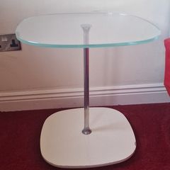 Glass & white modern bedside tables x2