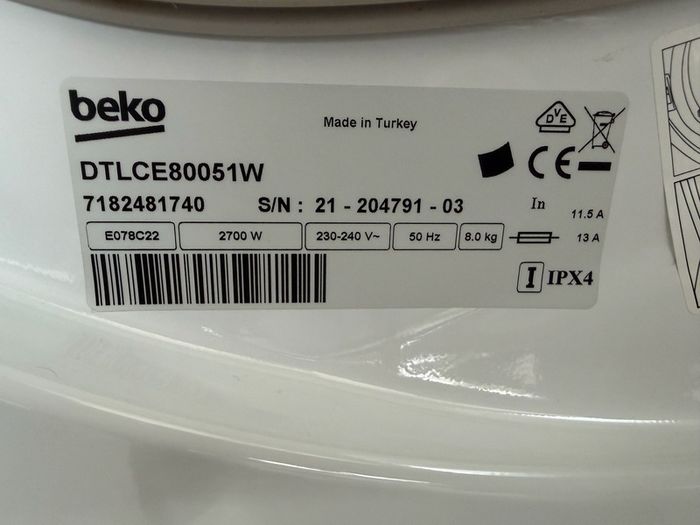 BEKO 8kg Condenser Dryer Mint Condition