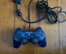 Translucent Blue ps2 DualShock 2 controller