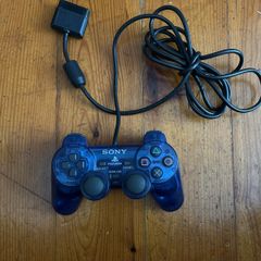 Translucent Blue ps2 DualShock 2 controller