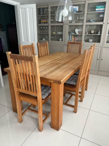 Solid Oak Dining Table and Chairs