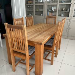 Solid Oak Dining Table and Chairs