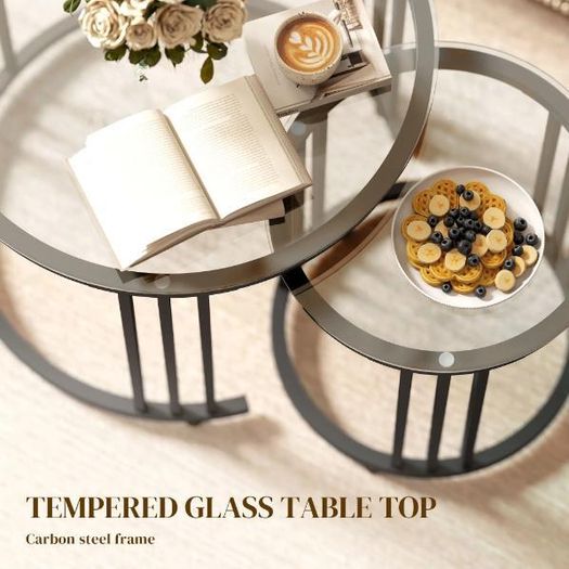 Round Nesting Coffee Tables Set of 2
