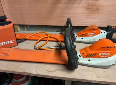 stihl AP battery hedge trimmers,petrol kombi and blower
