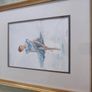 Framed Watercolor Ballerina Signed. Image 10