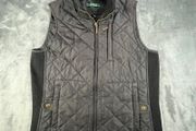 Lauren Ralph Lauren Womens Gilet Size M Black Quilted Bodywarmer - Ribbed