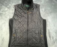 Lauren Ralph Lauren Womens Gilet Size M Black Quilted Bodywarmer - Ribbed
